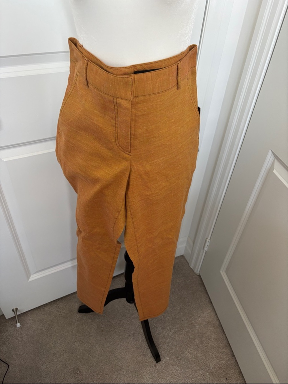 Women's/Tailored Men Pants — Rust Orange Straight-Leg Trousers